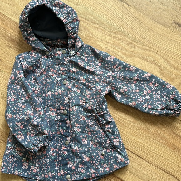 WHEAT rain jacket gray with pink floral design, girls size 2Y/EUR 92 - Picture 9 of 14